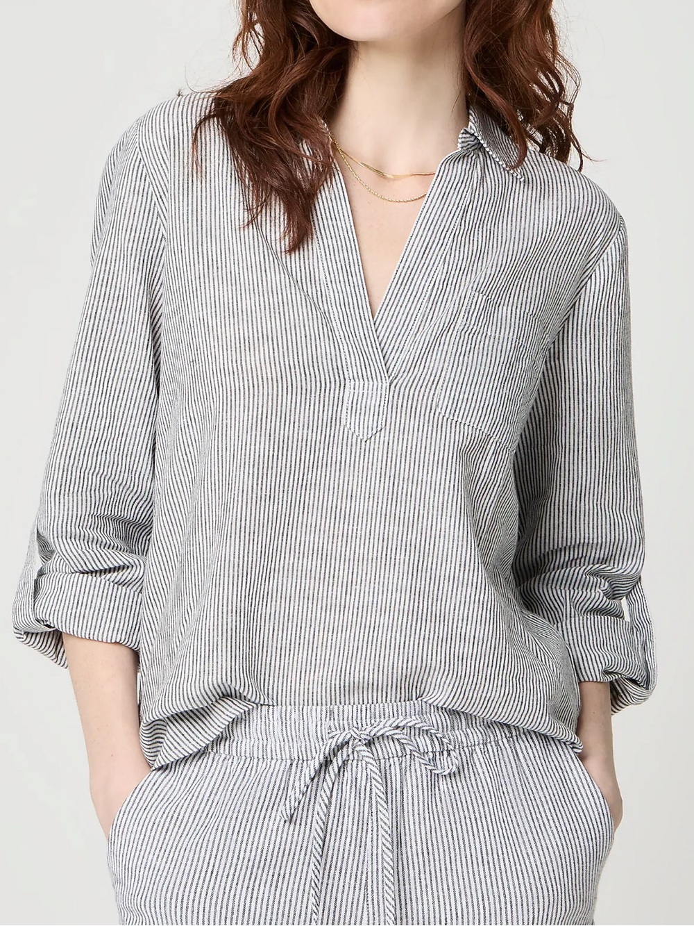 J Crew Linen Striped Buttonless Tunic • Linen & Cotton • NWOT - Picture 5 of 15